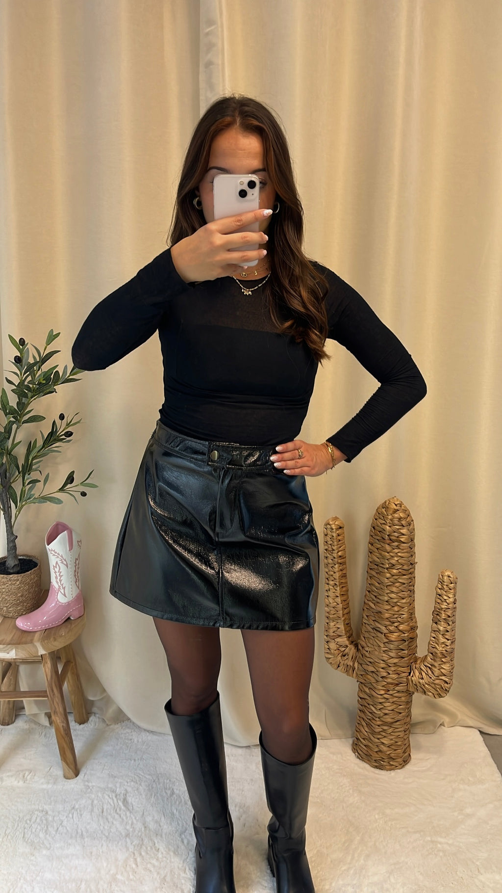 Jupe Constance  vinyle Noir