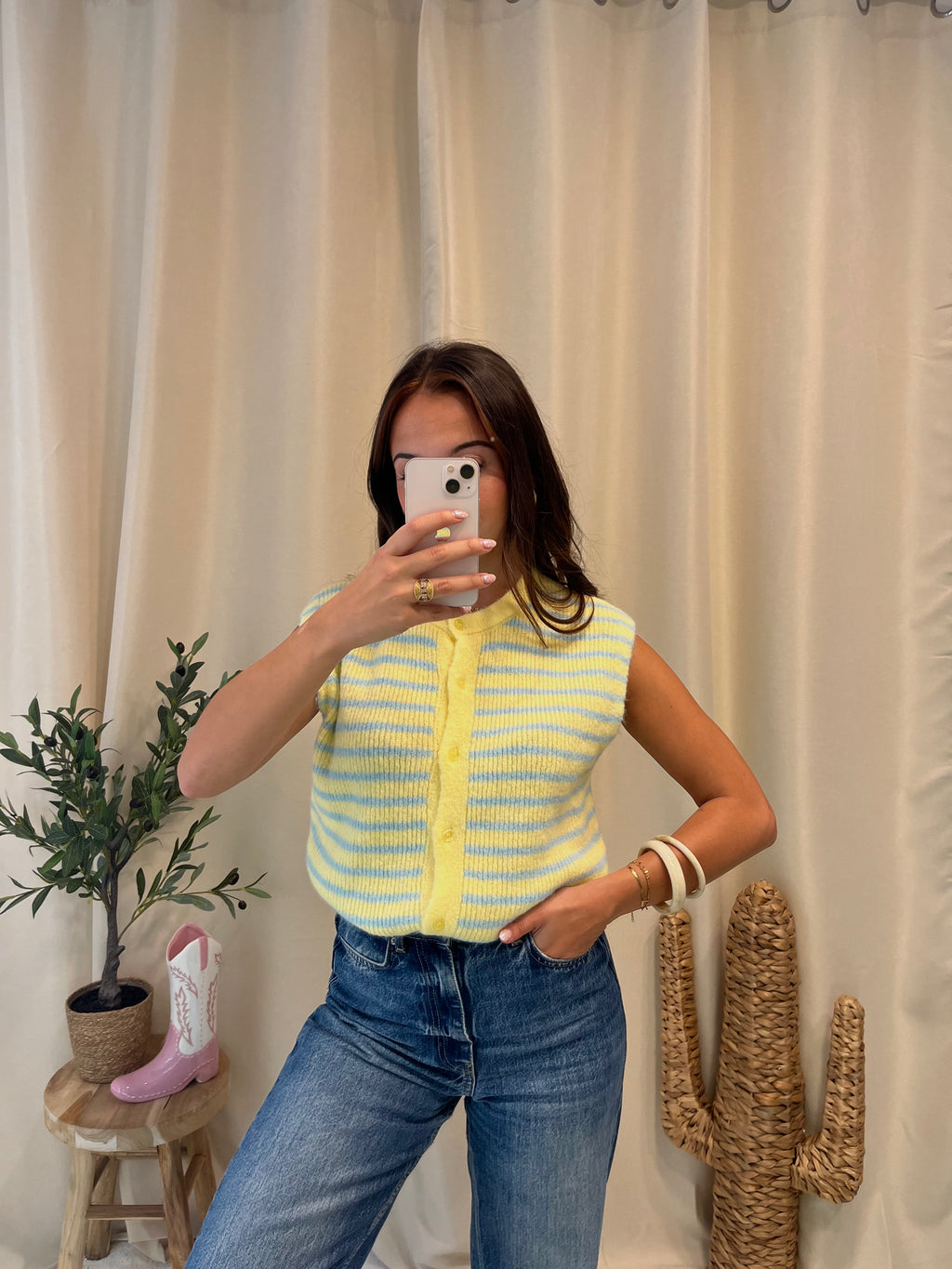 Pull sans manches MIMI Jaune