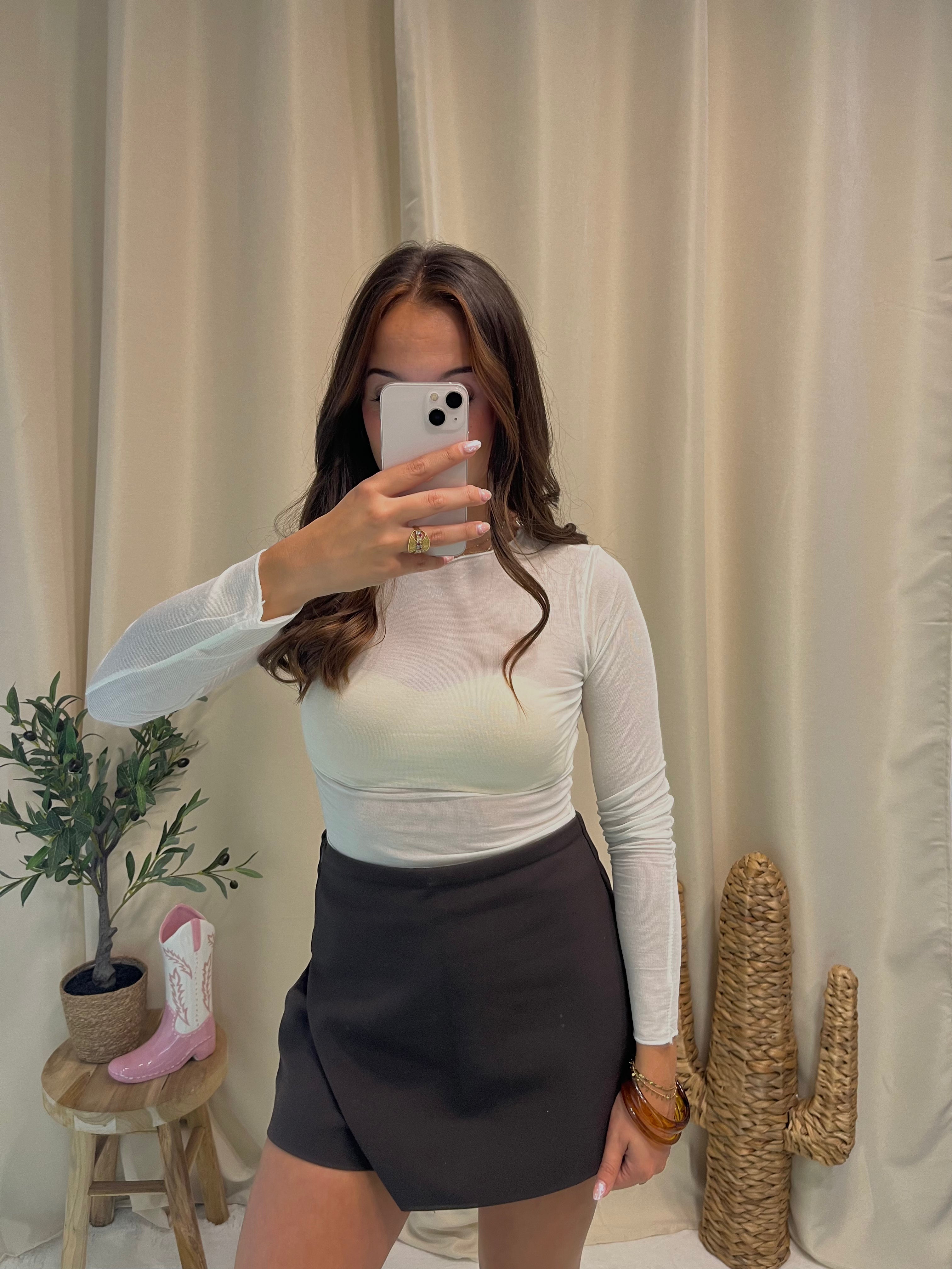 Haut col bateau Cachemire Beige