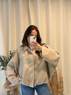 Bomber Cléa façon daim Beige