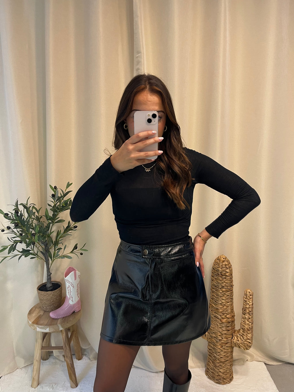 Jupe Constance  vinyle Noir