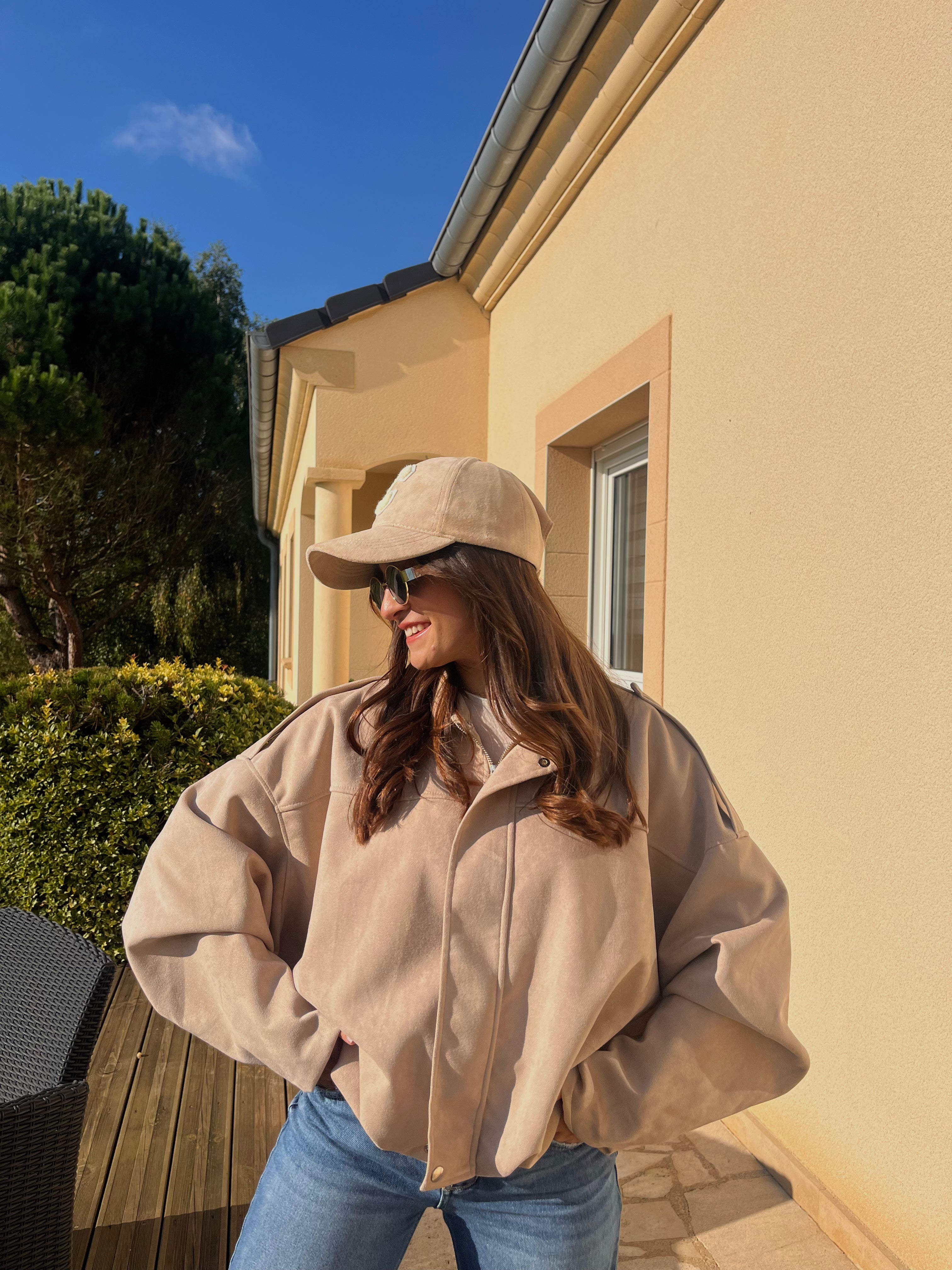 Bomber Cléa façon daim Beige