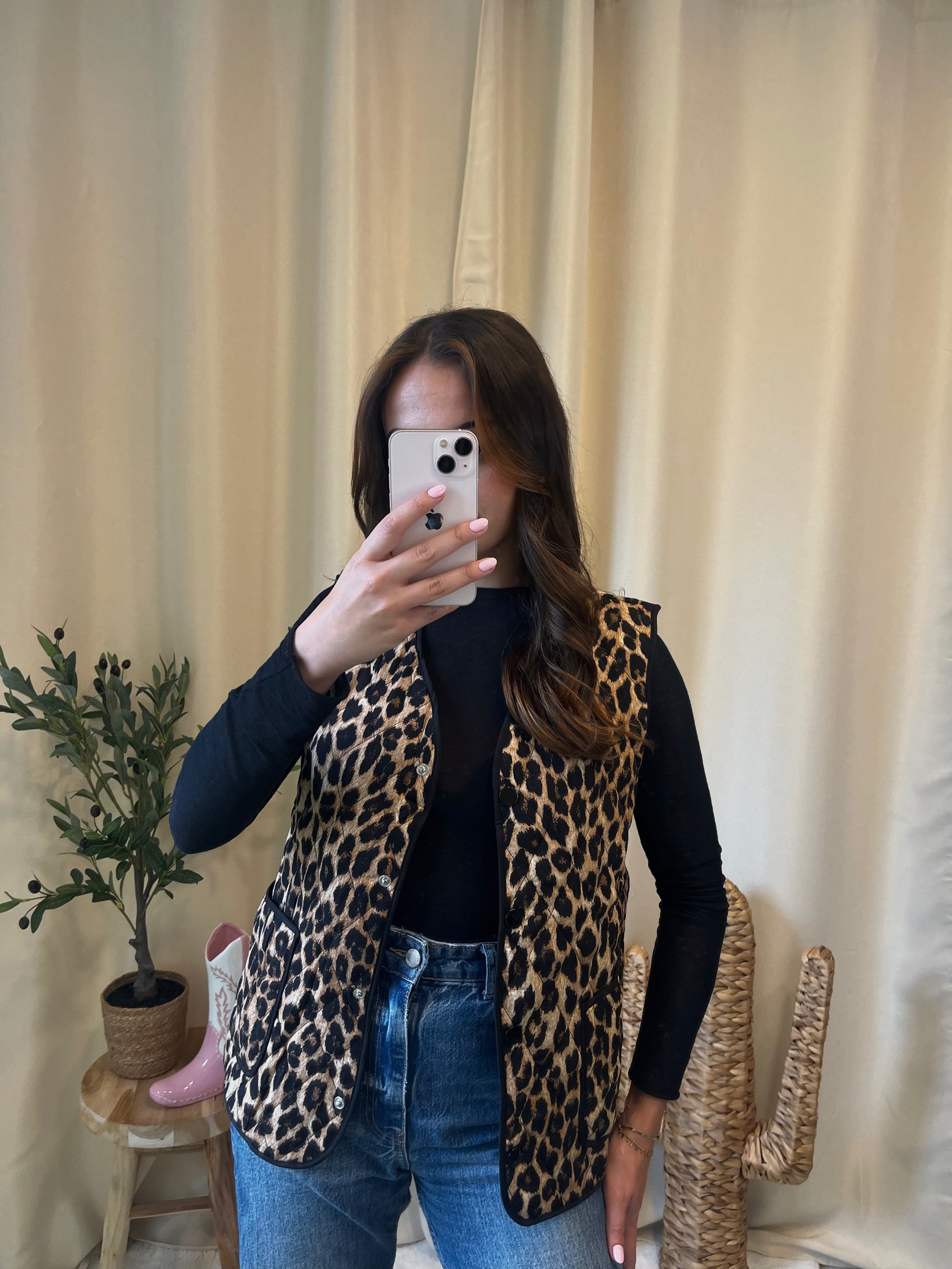 Veste sans manches léopard Naya