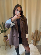 Blazer à rayures Bossy chocolat