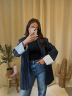Blazer à rayures Bossy bleu marine