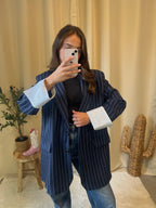 Blazer à rayures Bossy bleu marine